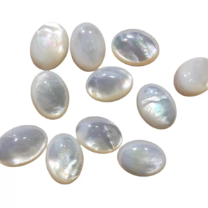 Natural Mother of pearl oval shape cabochon cutting for earring design white shell big size inlay jewelry sliver using pendant