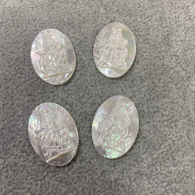Mother of pearl Maria carving image picture Carmo Oval white shell for pendant jewelry making Nacar 