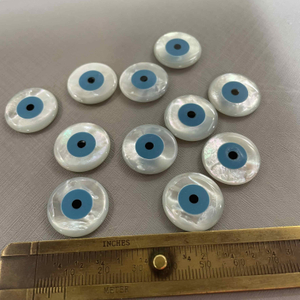 Natural Mother of pearl round eyes round shape for pendant making the necklace design big size evil eyes cabochon for rings