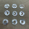Natural Mother of pearl pendant design round shape cutting star heart pendant white shell jewelry inlay design making plain