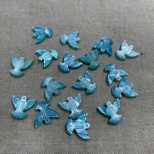 Natural Mother of pearl small beads dove shape the bird design cutting for jewelry making necklace design bracelet blue shell