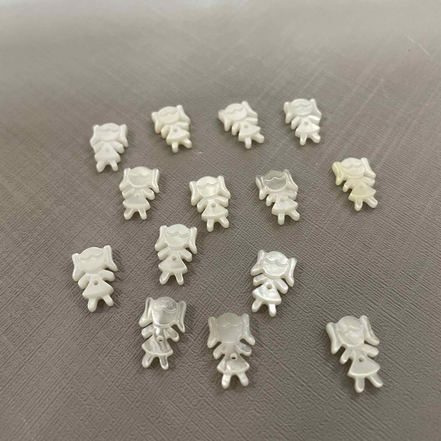 Natural Mother of pearl girls shape cutting white shell earrings design small things for necklace making cabochon little beads