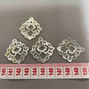 Natural Mother of pearl flower cutting pendant design hollow style big size white shell for earrings making cabochon cutting