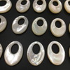 Natural Mother of pearl big pendant design white shell oval shape cabochon jewelry design making more thickness 