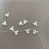 Natural Mother of pearl bird cutting shape chain design making dove jewelry parts necklace making white shell face carving 