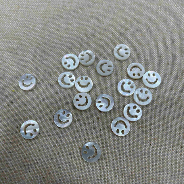 Natural Mother of pearl carving image hollow cutting smile design for jewelry using DIY making