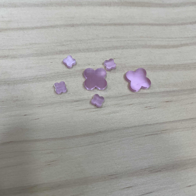 cat eye stone flowers pink color stone flat shape for rings 