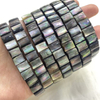 Natural Mother of pearl bracelet colorful shell square shape yellow color cutting design jewelry making white shell small size 