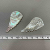 Natural Mother of pearl wing cutting jewelry pendant design big size feather shape face carving for DIY making white shell wings