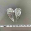 Natural Mother of pearl wing cutting jewelry pendant design big size feather shape face carving for DIY making white shell wings