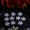 Natural Mother of pearl flower carving white shell for earring design cabochon cutting small beans parts pendant natrue stone 