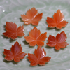 Natural Mother of pearl maple leaf carving earring design making orange shell material face cutting big size leaf for jewelry using