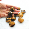Natural Mother of pearl small cabochon round shape tiger eye stone rings making design for jewelry earring using parts for necklace