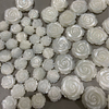 Natural Mother of pearl rose flower earring making white flower for pendant cabochon jewelry design parts necklace DIY carving 