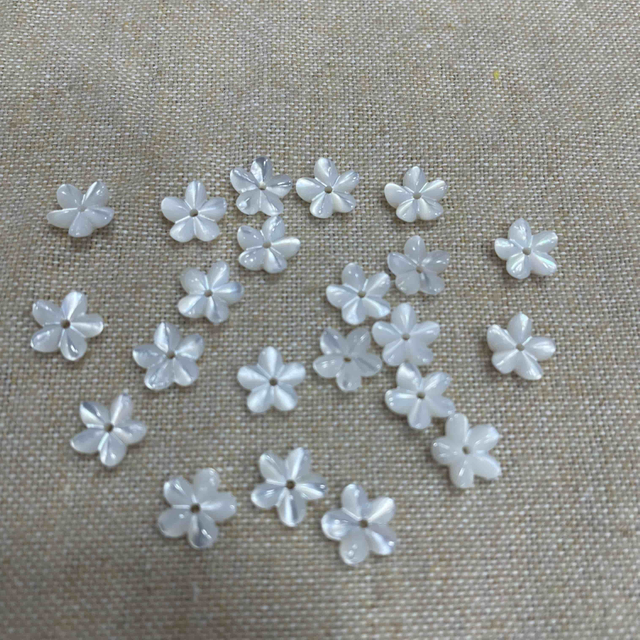 Natural Mother of pearl earring making jewelry small flower things white shell conch design 