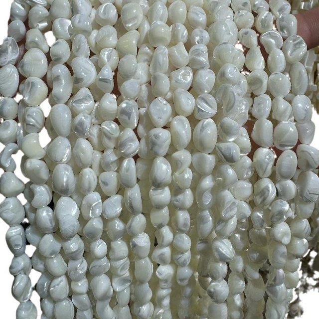 Natural Mother of pearl line necklace design diffrent shape cutting for bracelet making white shell small size 