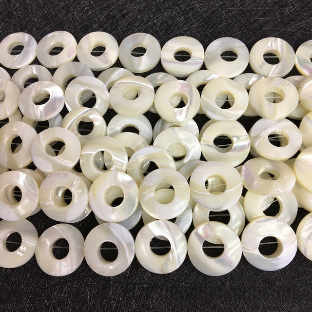 Natural Mother of pearl circle shape necklace white shell jewelry parts bracelet making DIY design round shape 