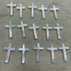 Natural Mother of pearl cross shape cutting pendant for jewelry making earring white shell bigger cross design embossment style