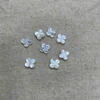 Natural Mother of pearl little beads flower shape cutting white shell for necklace design making white flower face cutting 
