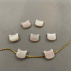 Natural Mother of pearl ketty shape cutting pink color cat animal for jewelry chain design making small beads cabochon necklace