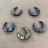 Natural Mother of pearl moon shape cutting jewelry making pendant design abalone shell cabochon design jewelry beads 