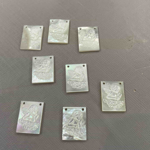 Natural Mother of pearl angle design image cutting baby icons cabochon jewelry pendant inlays making necklace parts square