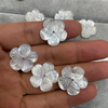 Natural Mother of pearl flower carving for earring for pendant new design shell white flowers mop