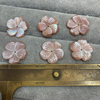 pink mop flower carving mother of pearl 20mm earring design hand make flower see shell