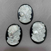 Natural Mother of pearl cameo design pendant lady face white shell beauty jewelry icons design inlay making black onyx embossment