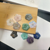 Natural Mother of pearl flower pendant colorful stone lapis crystal tigger eyes big size flower cutting for women jewelry design
