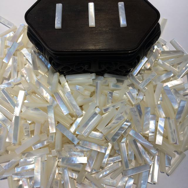 Mother of pearl white shell square shape cutting jewelry making design rectangle carving for pendant necklace using parts mop