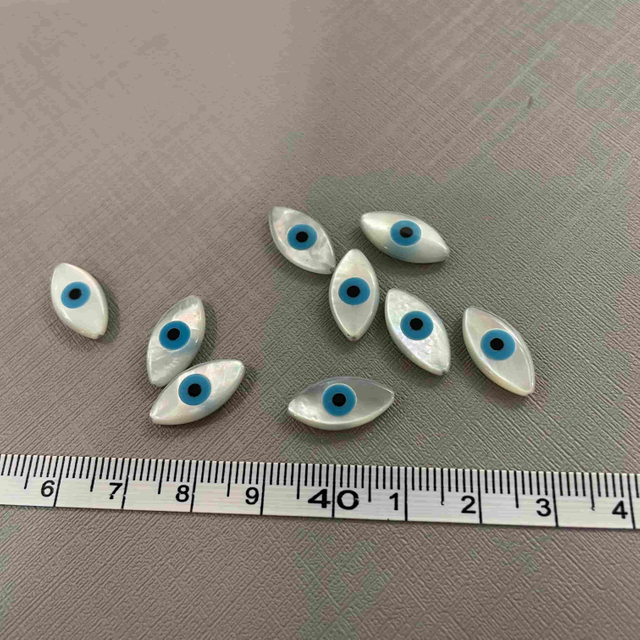 Natural Mother of pearl evil eyes pendant design cabochon jewelry making DIY inlay model bracelet design big size eye blue 