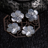 Natural Mother of pearl flower carving design for pendant making earring big flower cabochon design white shell and rings design