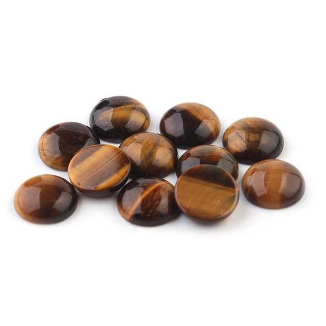 Natural Mother of pearl small cabochon round shape tiger eye stone rings making design for jewelry earring using parts for necklace