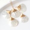 Natural Mother of pearl drop shape pendant design white shell jewelry making design plain face cabochon earring small size