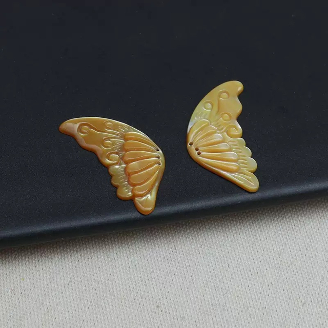 Natural Mother of pearl carving butterfly wing cutting jewelry inlay design for ring pendant handmade design colorful wing