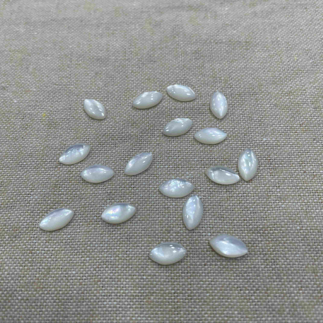Natural Mother of pearl carving cabochon mariquesa shape small size for inlay parts cutting jewelry