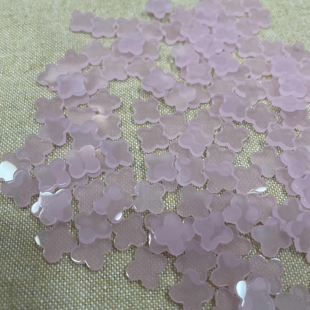 pink opal stone clover shape cutting for jewelry making pink color earring using plain design for pendant silver design