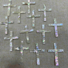 Natural Mother of pearl cross shape cutting big size cross pendant white shell for jewelry design making sliver inlay design flat face 