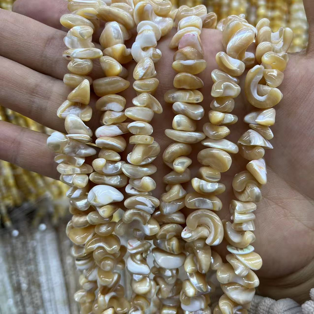 Natural Mother of pearl necklace shell conch small size round chain for bracelet for jewelry design making DIY brown color shell