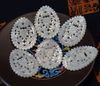 Natural Mother of pearl hollow design drop shape carving earring making embossment white mop flower style pendant using 