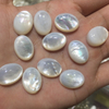 Natural Mother of pearl oval shape cabochon cutting for earring design white shell big size inlay jewelry sliver using pendant