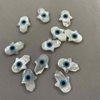 Natural Mother of pearl hand shape cutting evil eyes necklace design making fatima hands for chain using small beads design