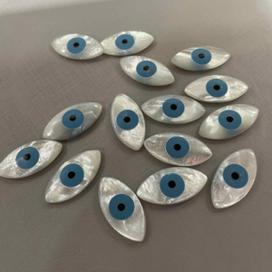 Natural Mother of pearl evil eyes big size for pendant making necklace making design mariquesa shape cutting cabochon design