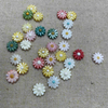 Natural Mother of pearl colorful flower cutting bracelet design making jewelry chain style small flower shape yellow color