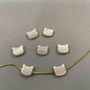 Natural Mother of pearl ketty shape cutting pink color cat animal for jewelry chain design making small beads cabochon necklace