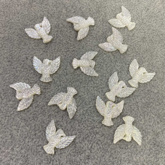 Mother of pearl bird of peace carving image the dove for pendant making and using 