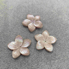 Natural pink shell flower pink color mop carving for jewelry making for ring DIY jewelry parts
