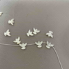 Natural Mother of pearl bird cutting shape chain design making dove jewelry parts necklace making white shell face carving 