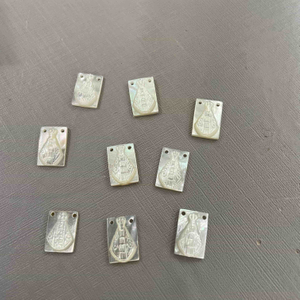 Natural Mother of pearl virgin mery image cutting square shape jesus pendant making jewelry necklace white shell small parts 